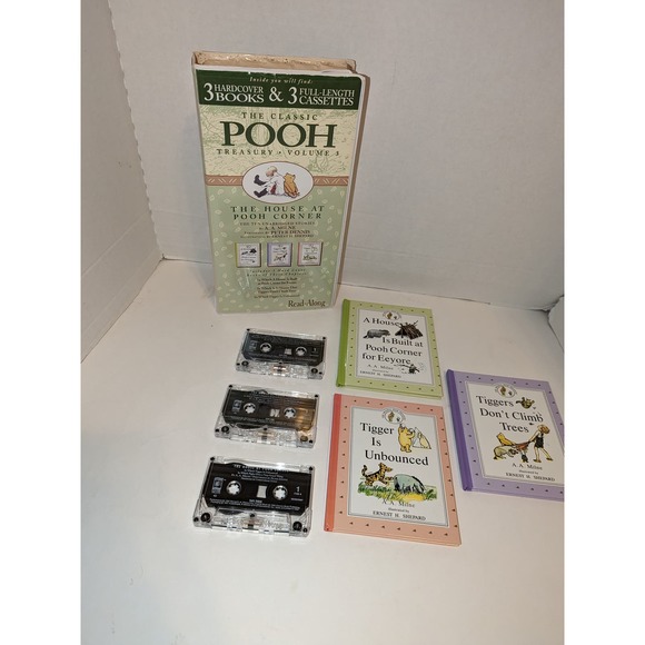 Vintage 1997 The Classic Pooh Treasury Vol 3  Hardcover Books 3 Cassettes - Picture 1 of 13
